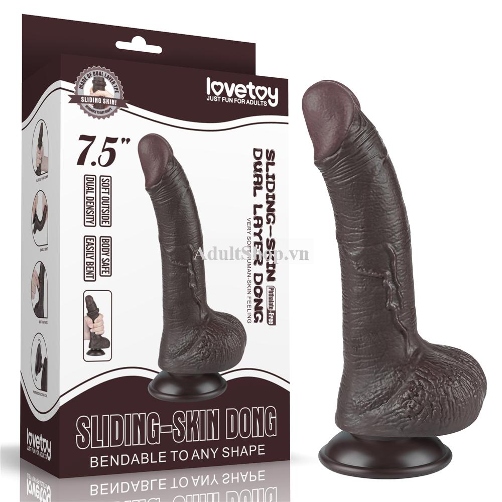 Dương vật giả gắn tường Lovetoy 7.5 inch - Black